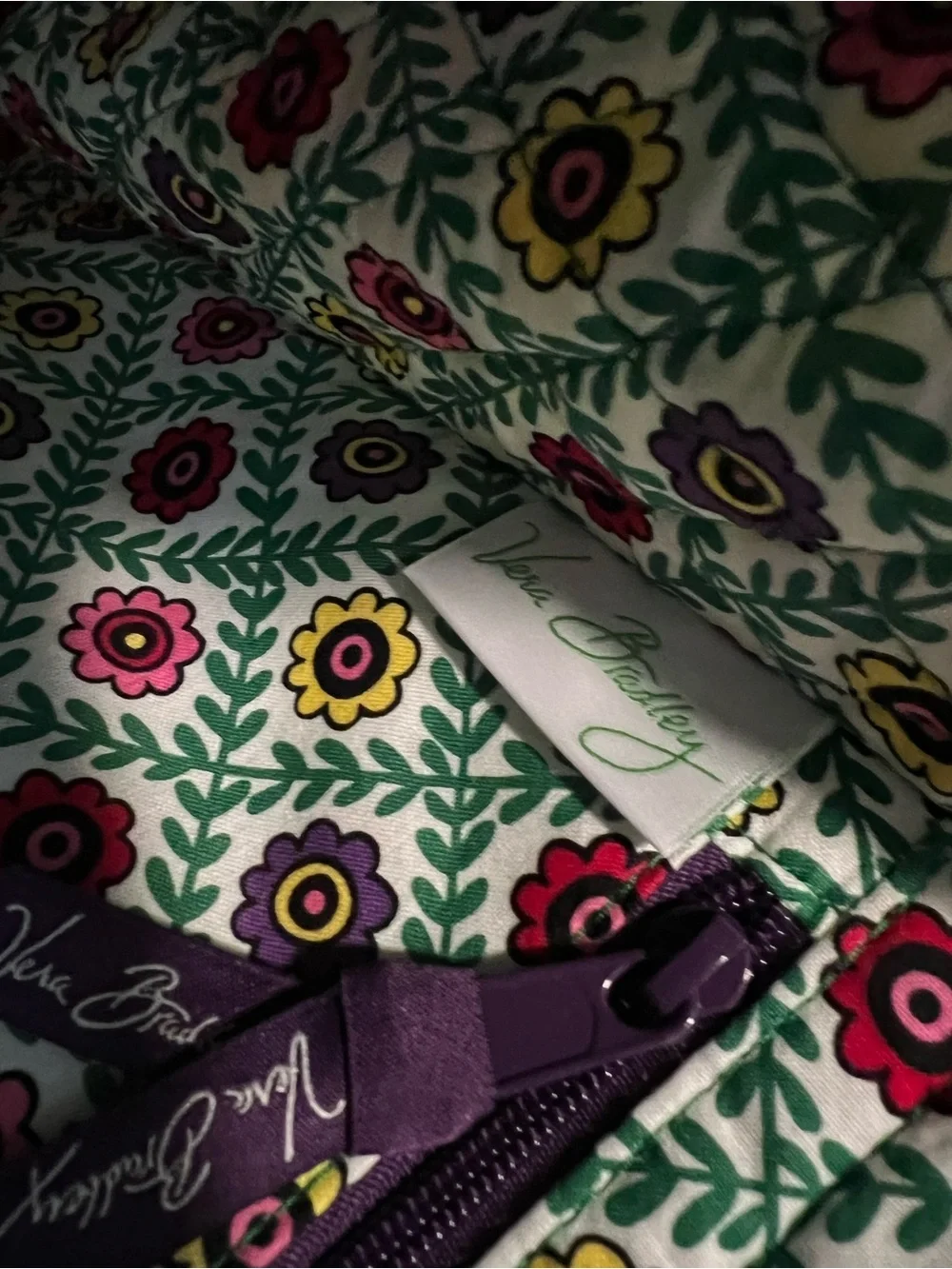 New VERA BRADLEY Viva La Vera Perfect Pocket Tote Tall Purple Commuter Laptop